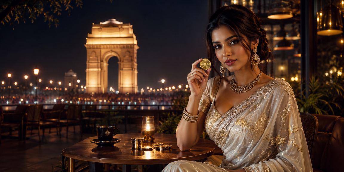 Woman playing Teen Patti on mobile app near India Gate Delhi