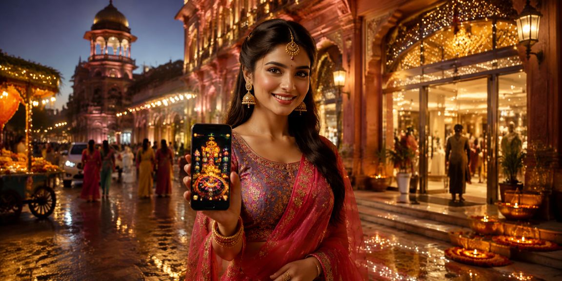 User interface preview of p47 casino app during Diwali festival