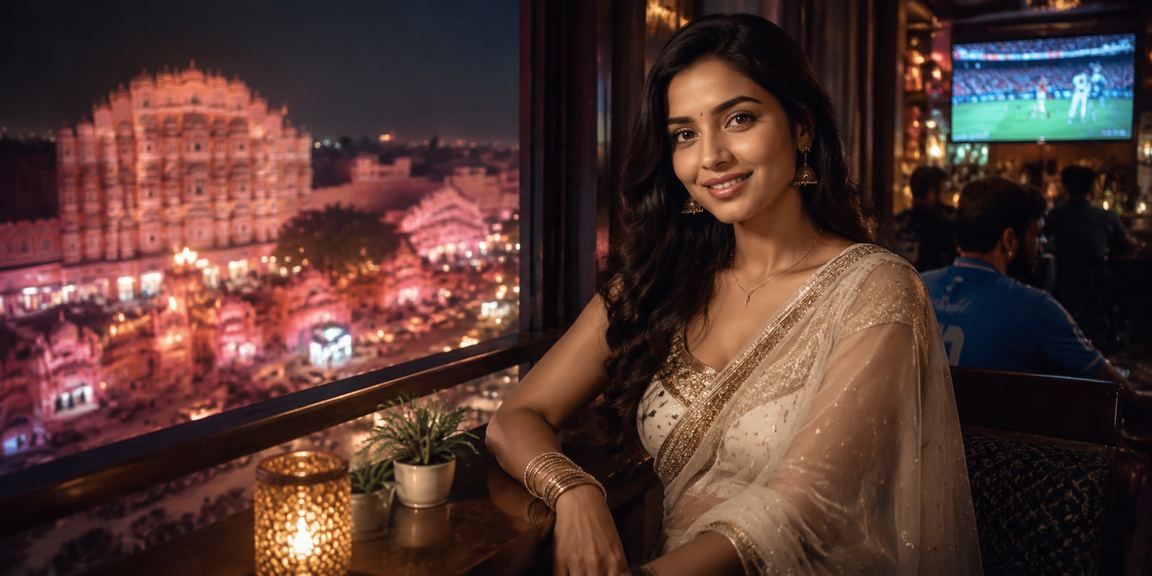 Indian woman enjoying cricket betting at p47